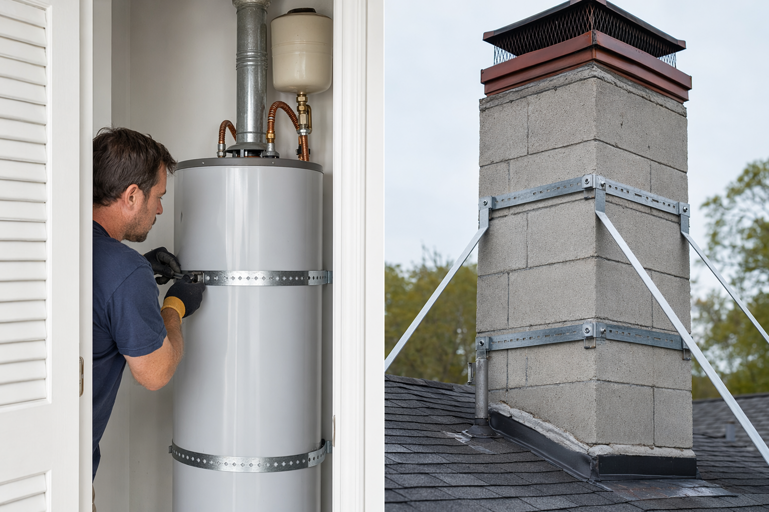 Chimney and Water Heater Bracing